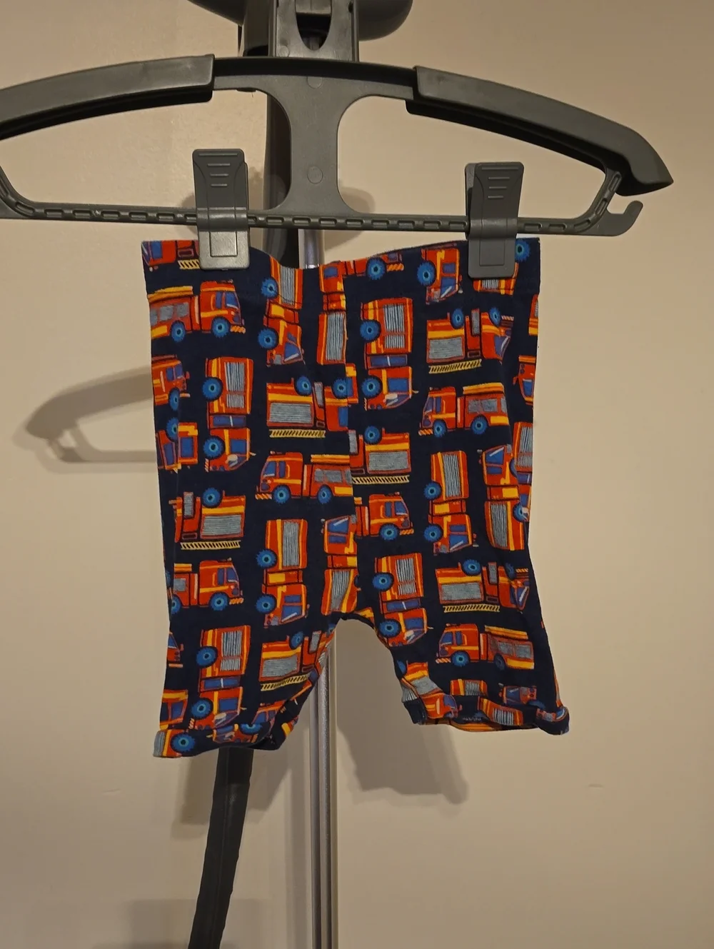 Old Navy Boys Navy Pajama Shorts with Orange Fire Truck Print